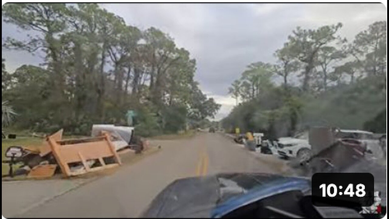 Driving through the Extreme Hurricane Flood Damage, New Port, Richey, Florida