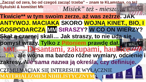 „Zacząć od zera, bo od czegoś zacząć trzeba” – znam te KŁamstwa Co też Sykulski &komiśtet MM wspiera