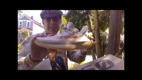 I unbox Kanye West's Adidas Yeezy Boost 350 V2 Light outside to see if they change color in sunlight