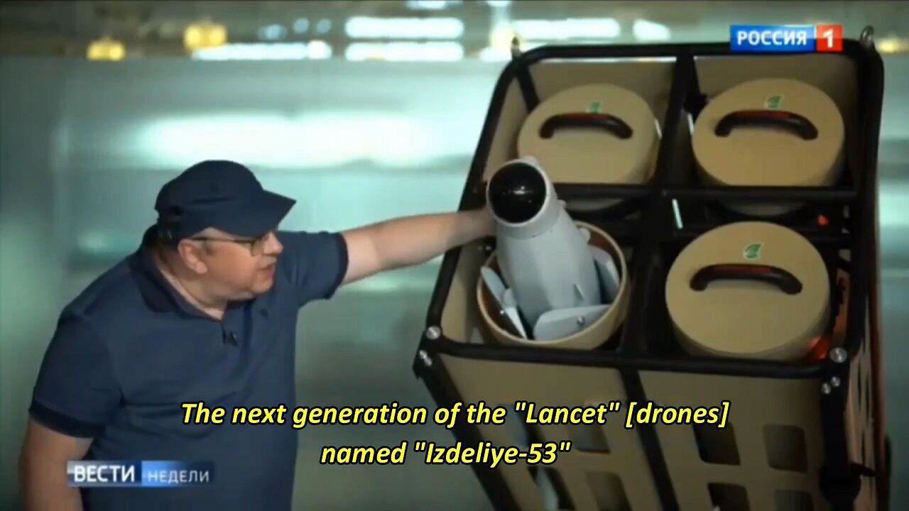 The Russian news channel aired footage of a new generation of Lancet kamikaze-swarm-drones