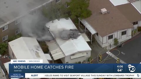 One cat rescued, another dead in Santee mobile home fire