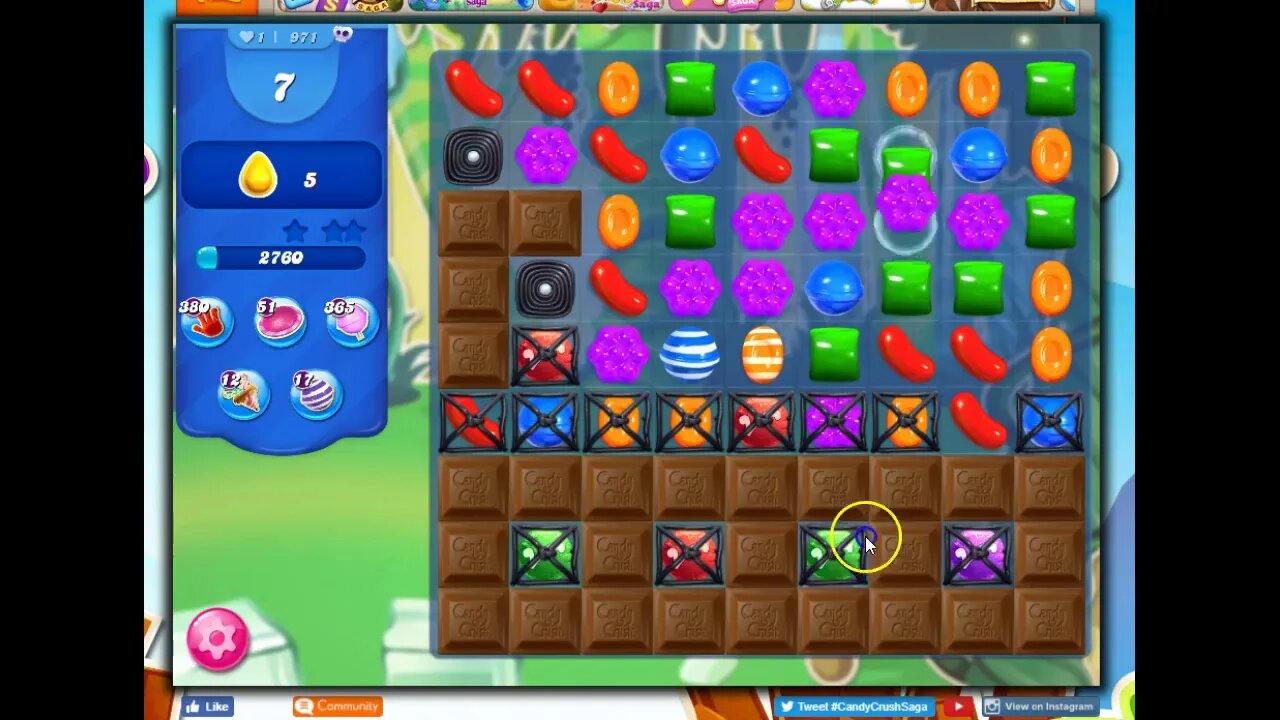 Candy Crush Level 971 Talkthrough, 12 Moves 0 Boosters
