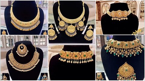 Bridal Gold Necklace Designs!! Wedding jewellery for bride!!