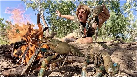 3 DAYS Solo Survival OUTBACK AUSTRALIA - Giant CRAYFISH Catch and Cook!