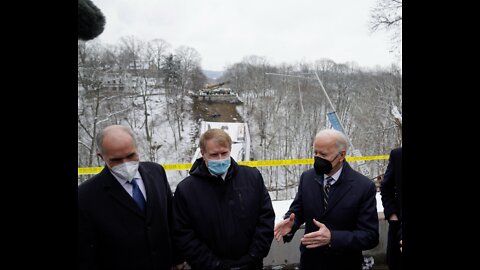 Biden Visits Collapsed Bridge, Touts Infrastructure Law