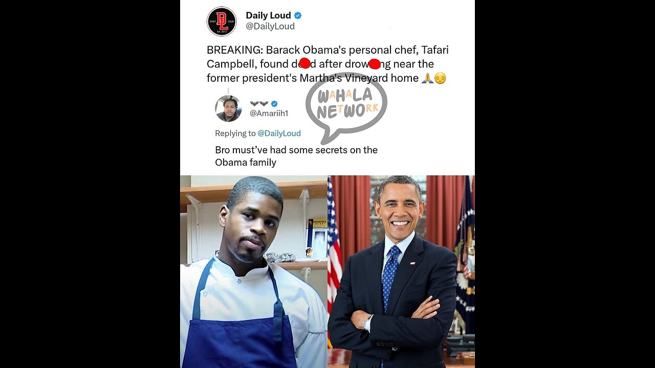 Clinton's Chef Walter Scheib dies suspiciously (2015) and NOW Obama's Chef Tafari Campbell dies suspiciously. What did they KNOW?