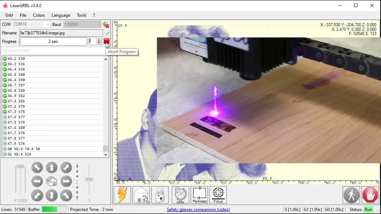 LaserGRBL Tutorial 4 Setting up your greyscale engraving part 1