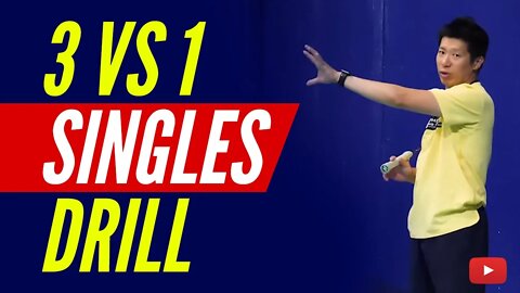 3 vs 1 Singles Drill - Coach Efendi Wijaya Badminton Lessons and Tips - Indonesian Subtitles