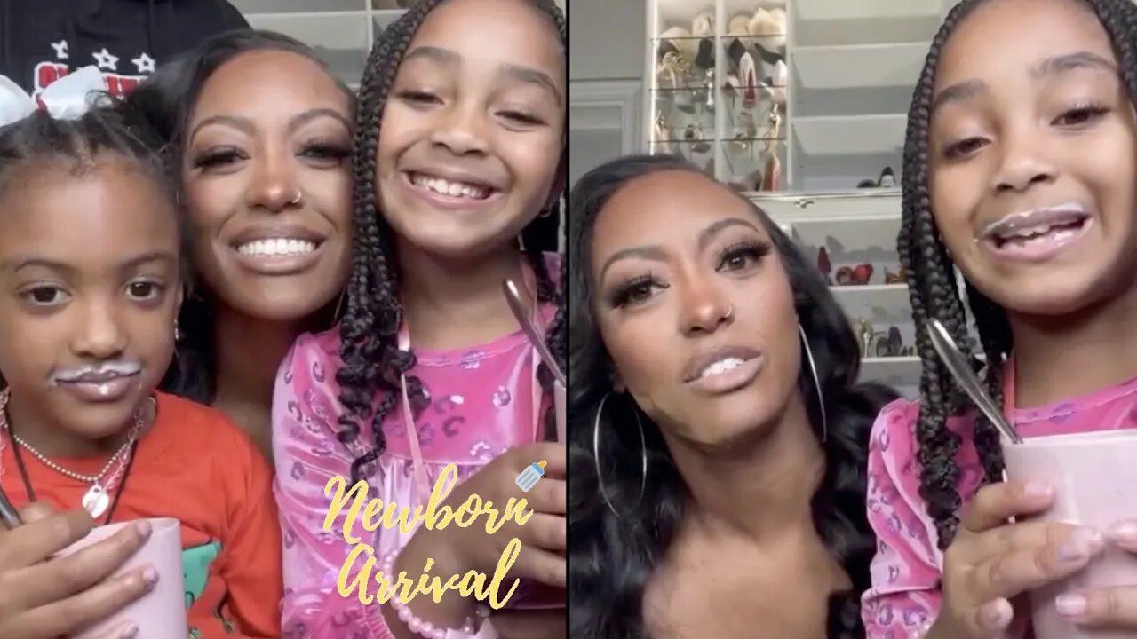 Porsha Williams Daughter Pilar Makes Ice Cream Mustaches With Cousin Baleigh! 😂