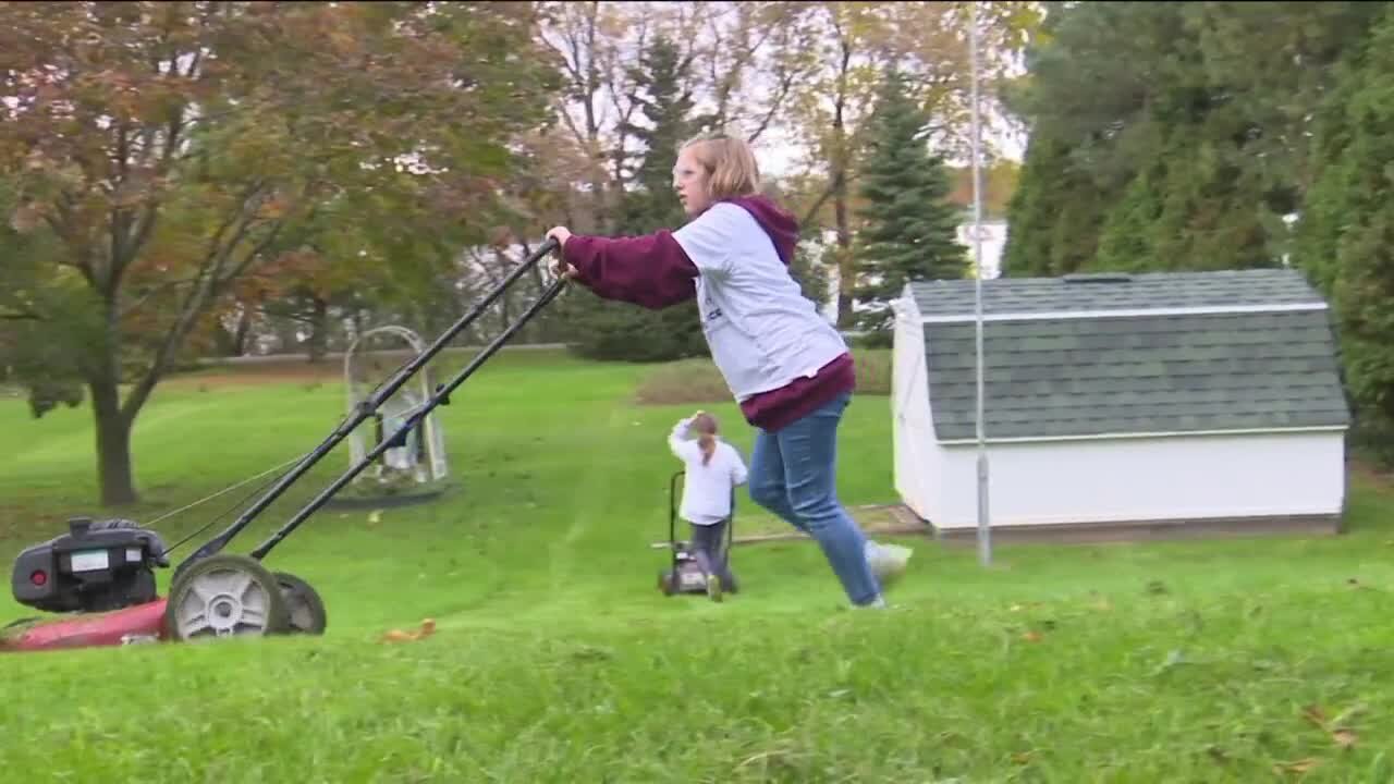 Paying it forward: two young girls give back to their community one lawn at a time