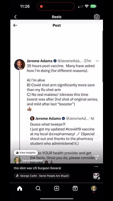 Dr. O predicts Gerome Adams MD will die suddenly soon