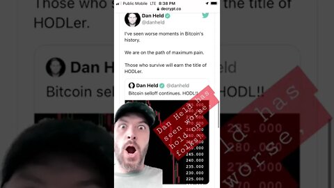 Dan Held says maximum pain for Bitcoin is coming.