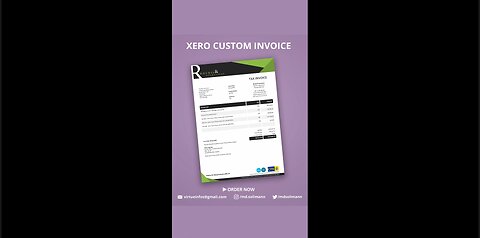 Xero custom template | Xero invoice design | Xero custom docx