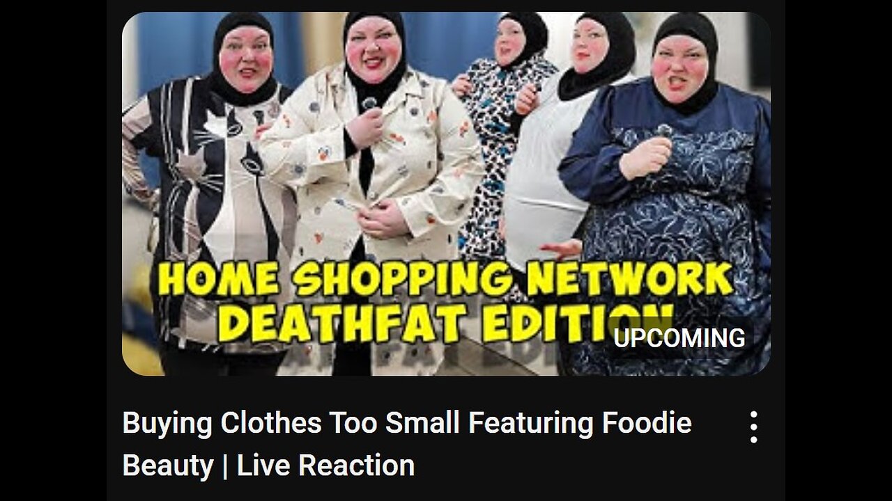 10-1-2024 The YouTube Underground "Buying Clothes Too Small Featuring Foodie Beauty" w/ live chat (starts at 34:00)