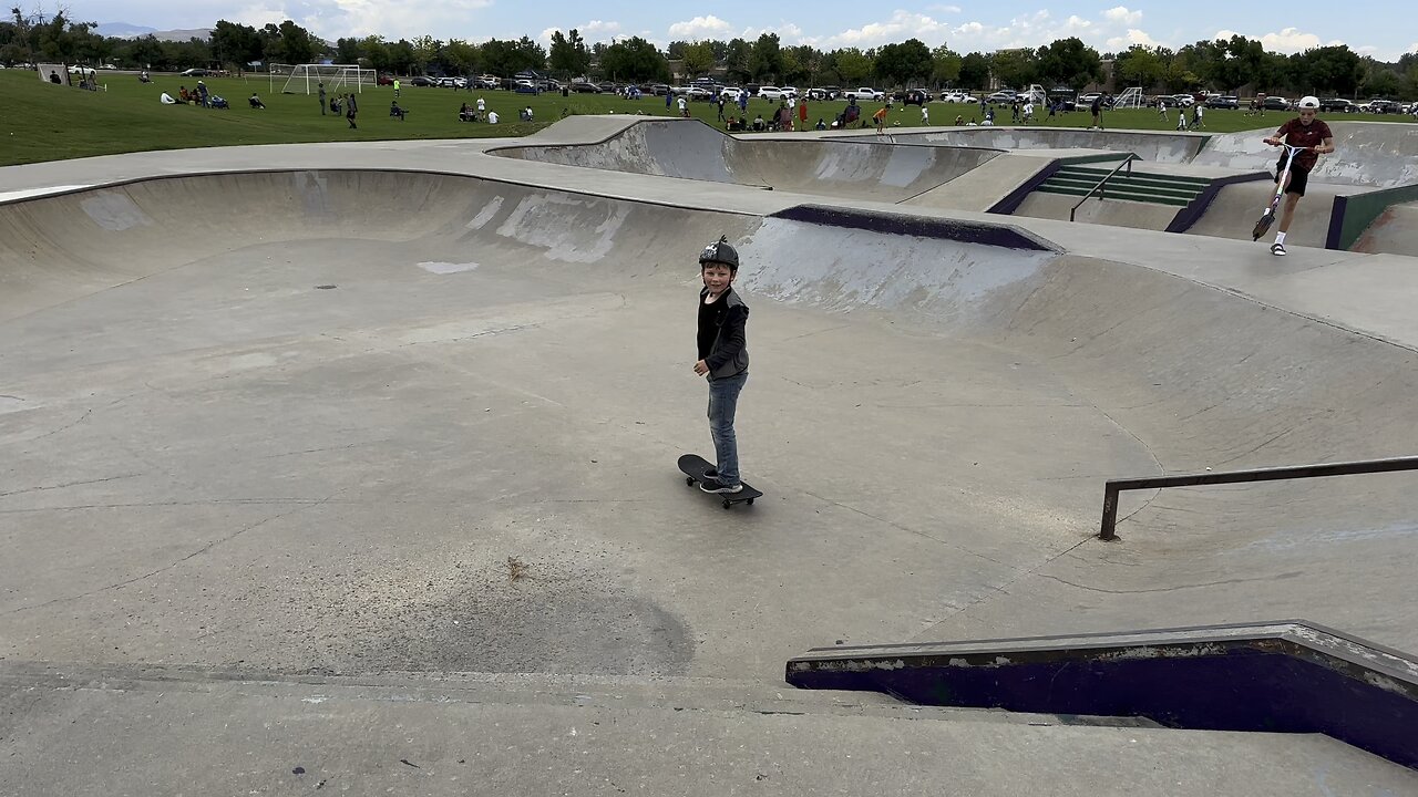 Finn and his new skateboard!