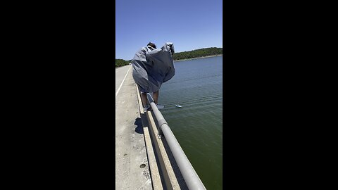 Mary Poppins off a highway bridge with a Sheetachute 53 feet