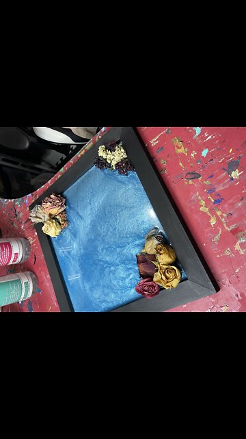 Resin Project Part 4! #krystalresin #abstractart #roses #pictureframe #diy #acrylicart #shorts