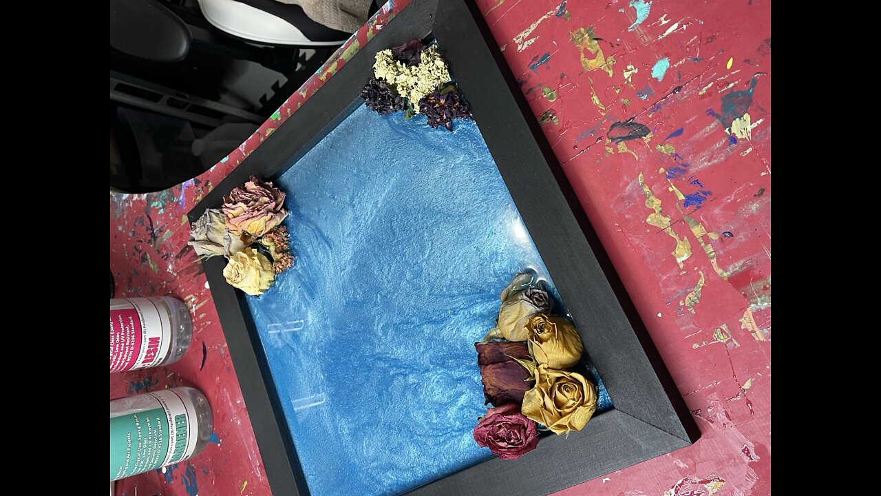 Resin Project Part 4! #krystalresin #abstractart #roses #pictureframe #diy #acrylicart #shorts