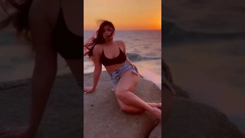 Shama Sikandar Evening Sunset Vibing In Bikini Unseen Video HD Status #shorts