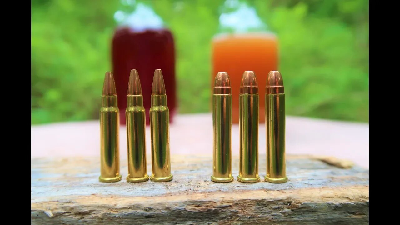 .17HMR vs .22WMR - GLASS JUGS SLOW MO
