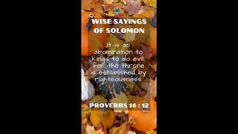 Proverbs 16:12 | NRSV Bible | Wise Sayings of Solomon