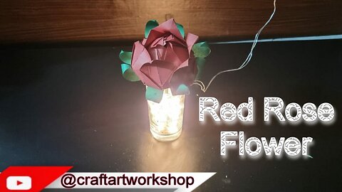 Origami - easy way to make Red Rose with paper