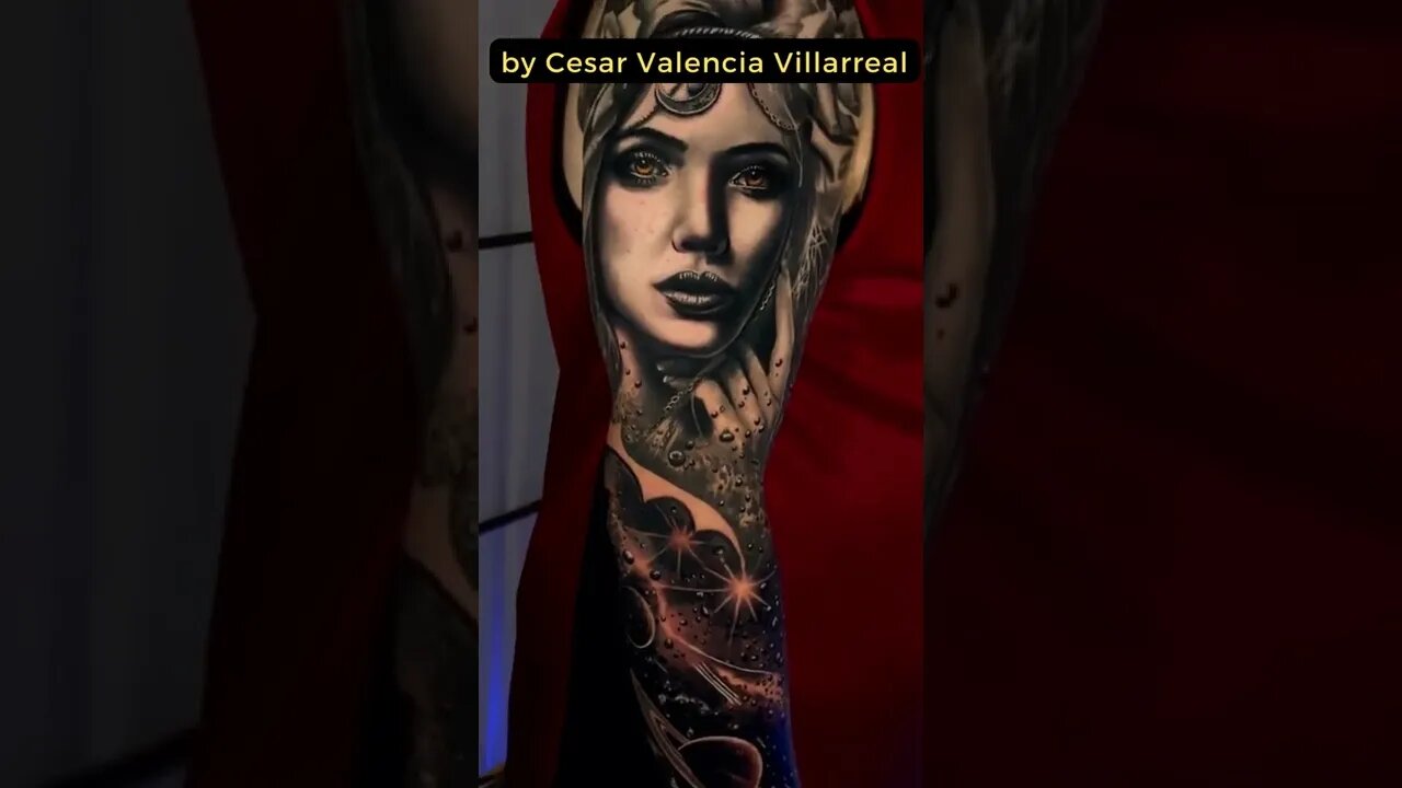 Stunning work by Cesar Valencia Villarreal #shorts #tattoos #inked #youtubeshorts