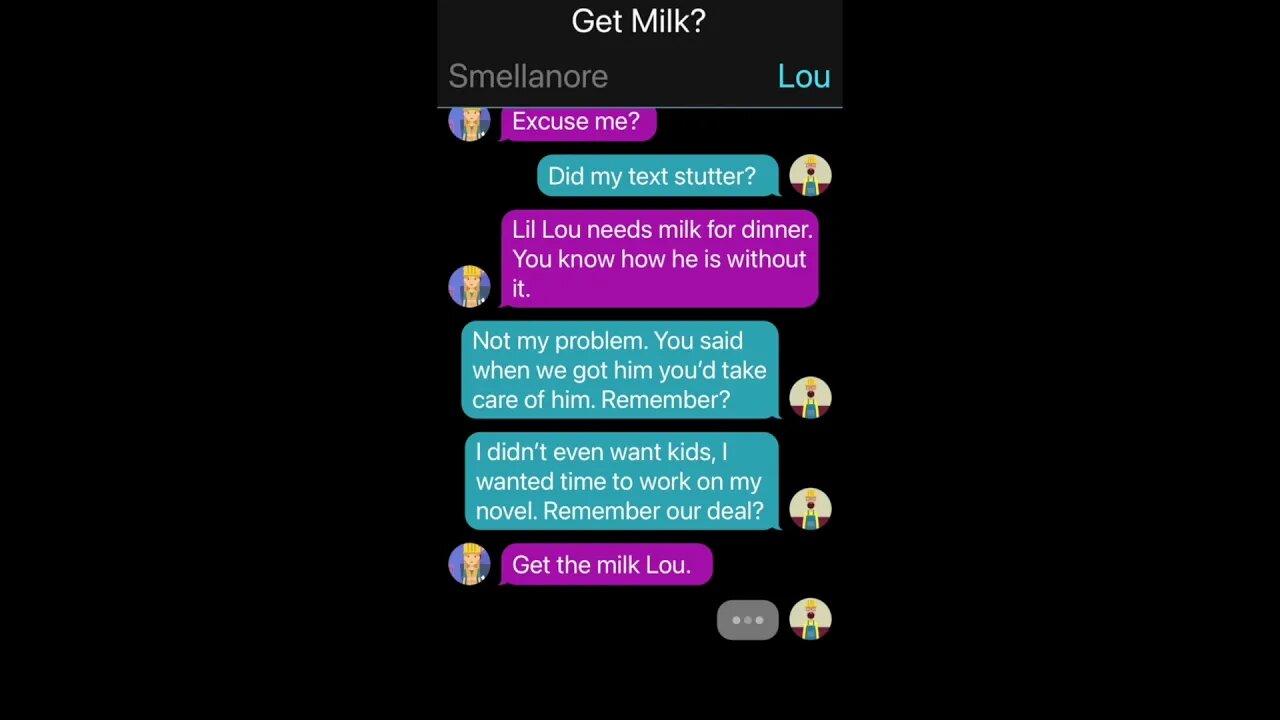Text Toon 09: Get Milk