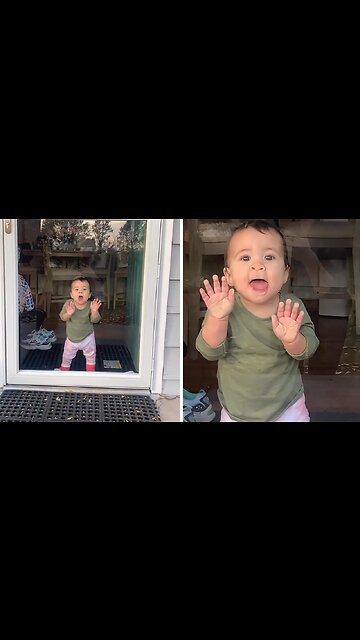 Toddler has precious reaction when mom comes home