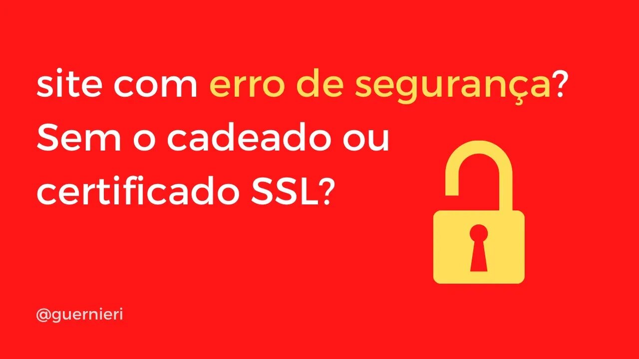 Site com erro de certificado ssl, problema de segurança?