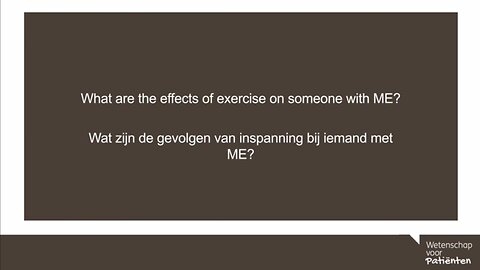 Q: What are the effects of exercise of people with M.E. ? A: Post-Exertion Collapse/Syncope, Sensory/Stressors Cerebral Overload, Reduced Cerebral Blood Flow, CNS Brain Dysregulation, CNS Exhaustion, ANS Dysregulation & 'Muscle Fatigability'