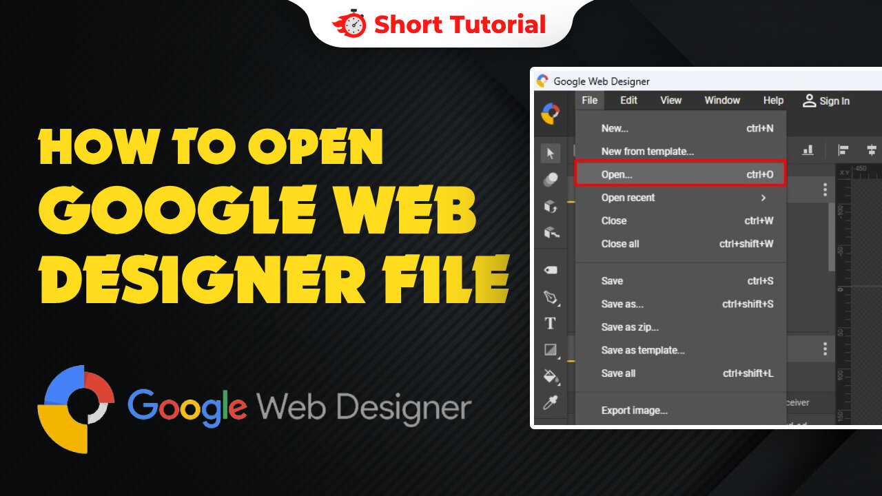 How to open google web designer file