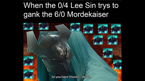 Mordekaiser top smacking Garen until it's GG