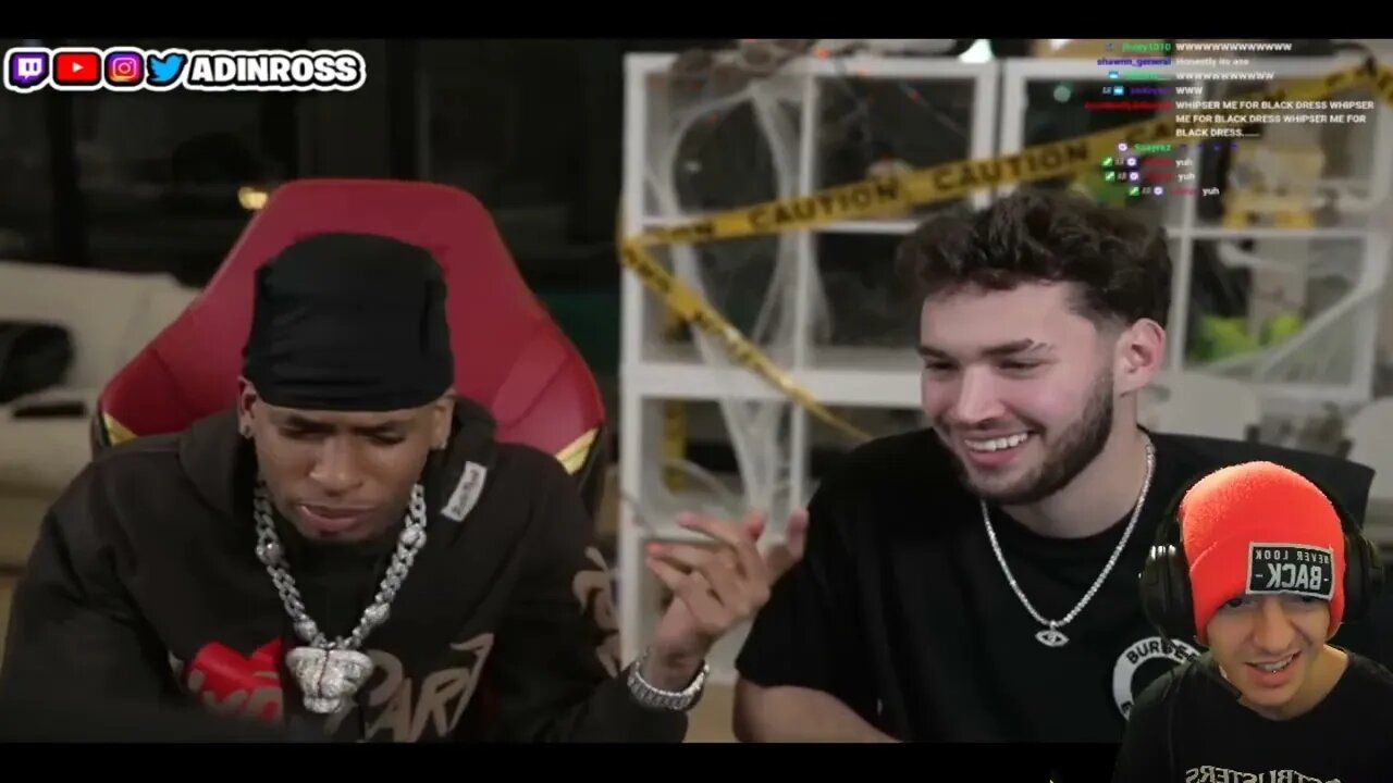 NLE Choppa & Adin Ross FREESTYLE Live On Stream REACTION!