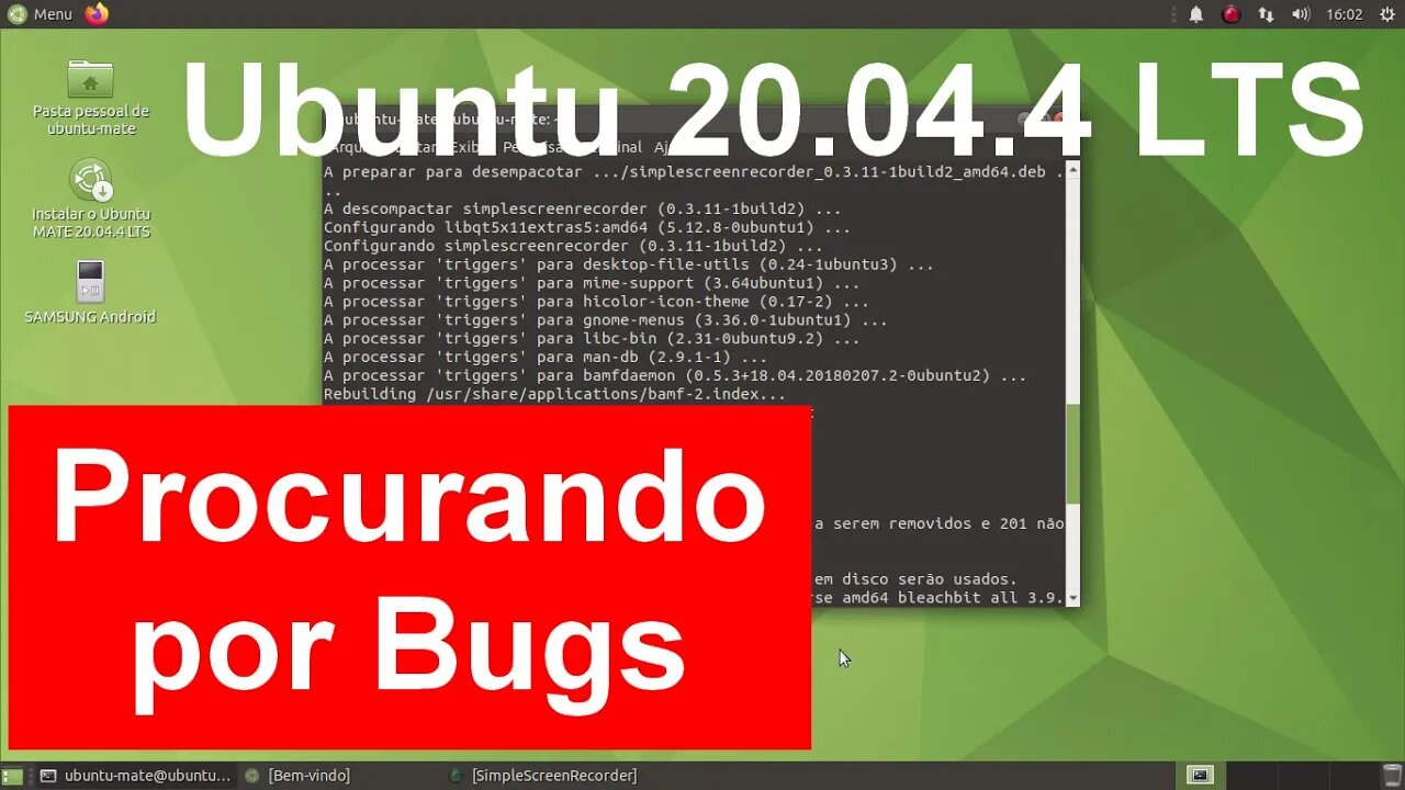 1- Ubuntu Mate 2004 LTS Sabor Oficial Canonical. Testes na Live USB