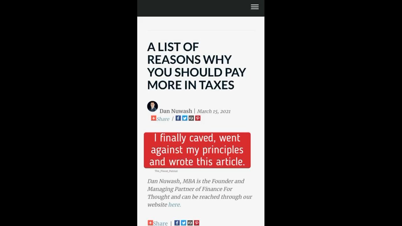An itemized list of why you should pay more in taxes