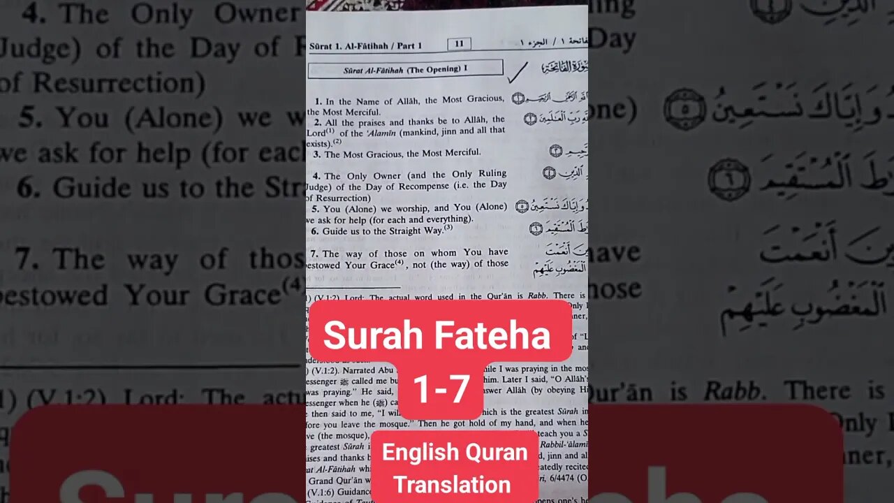 Surah Fateha | English translation #viral #trending #shorts #short