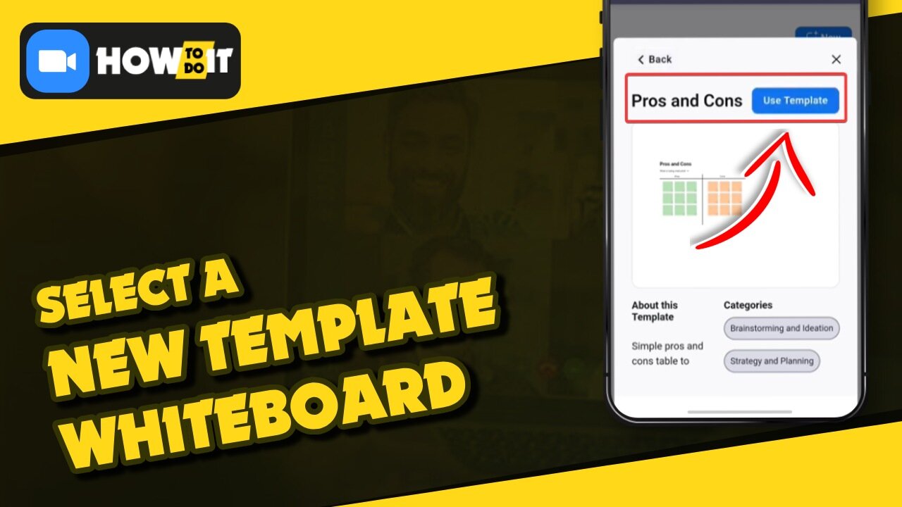 How to select a new template whiteboard on Zoom