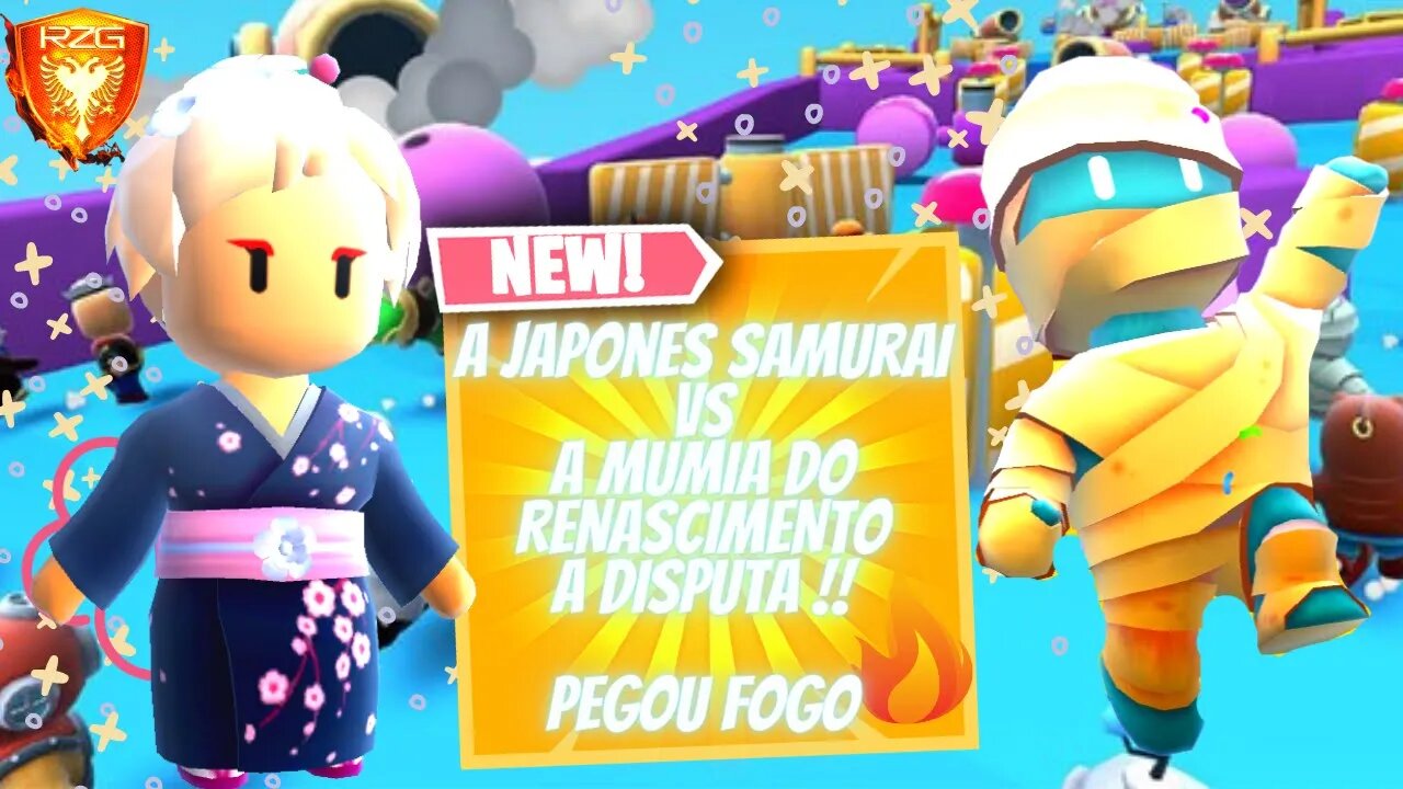 Stumble guys Renascimento da Mumia e Samuray Japones !!! A Disputa