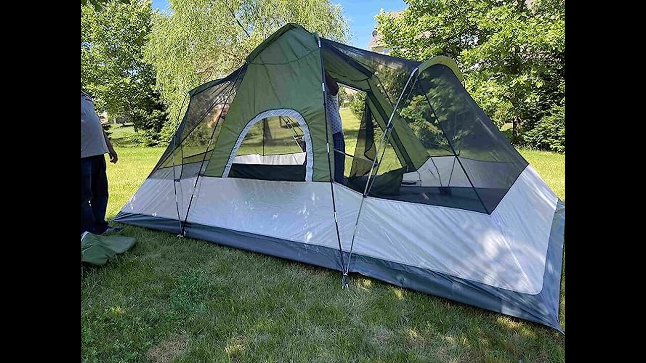 8 Person Camping Tents, 14’ X 8’ X 72'', Easy Set Up,Waterproof Family Tent for Outdoors & Trav...