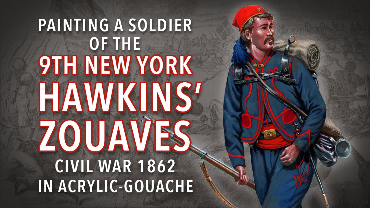 Painting a soldier of the 9th New York Hawkins’ Zouaves 1862 in Acrylic-Gouache