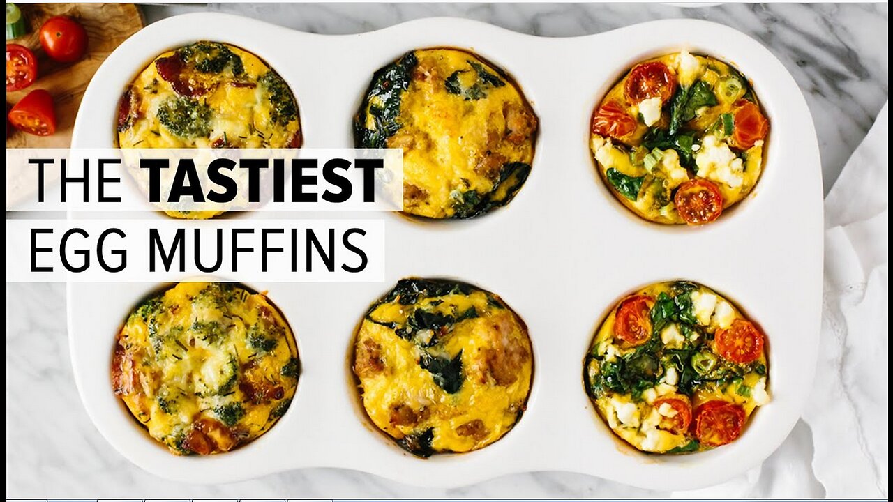 EGG MUFFINS (3 WAYS) | healthy breakfast meal prep recipe