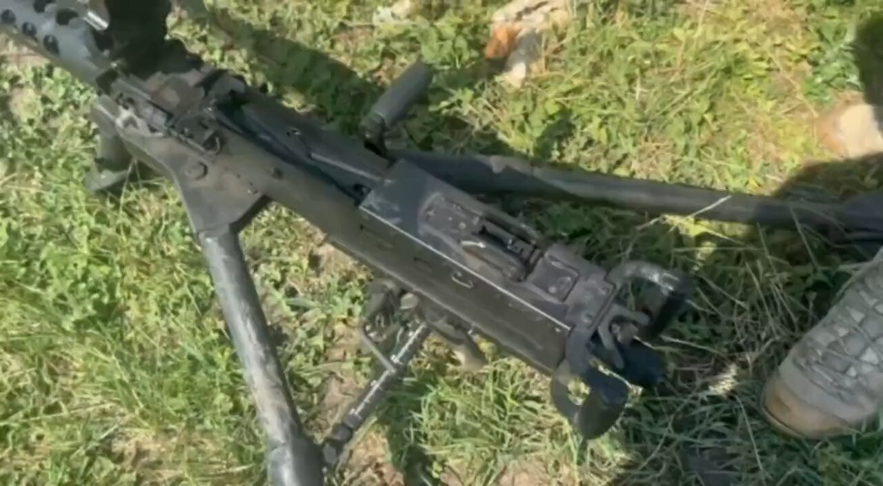 A 12.7 mm M2 QCB machine gun captured from the Armed Forces of Ukraine handed over to them by Turkey