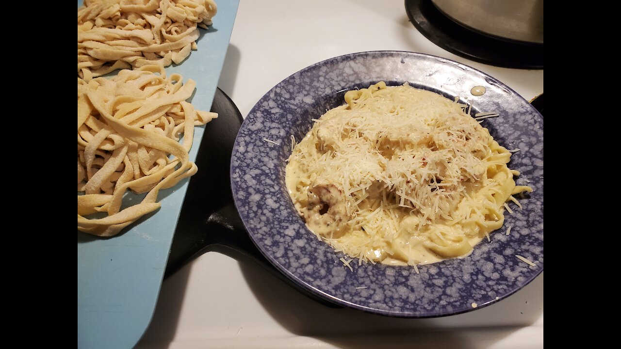 Fettuccine (with SUPER-CHARGED shrimp)