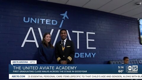 United Airlines' first class of pilots graduates at United Aviate Academy in Goodyear