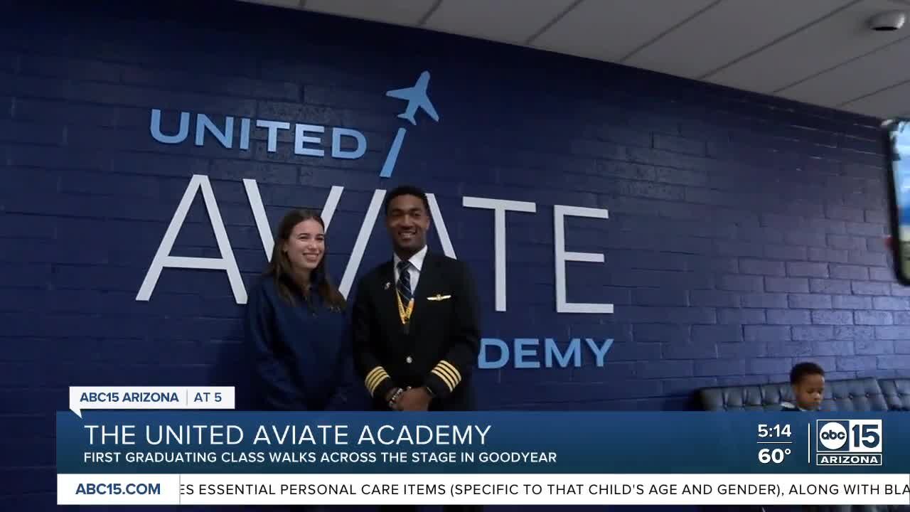 United Airlines' first class of pilots graduates at United Aviate Academy in Goodyear