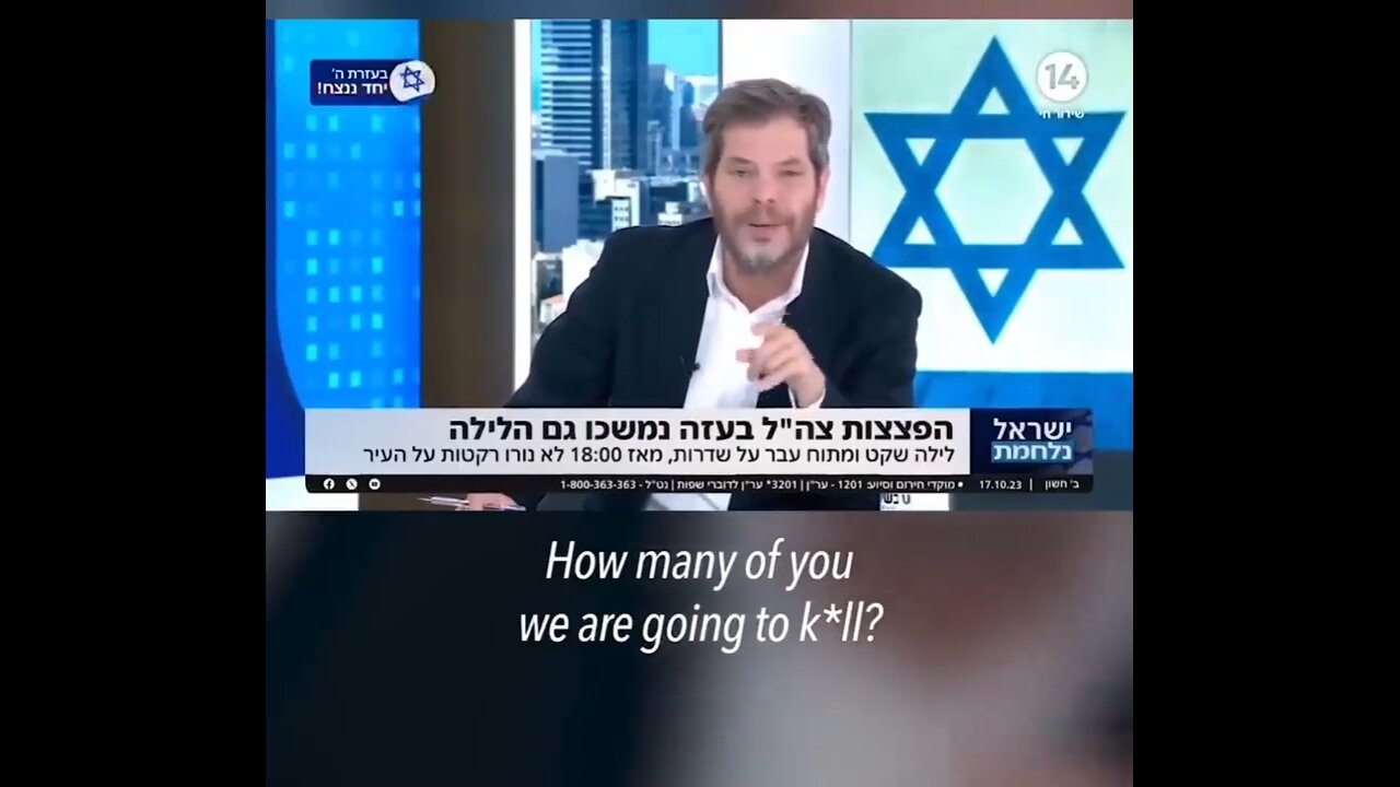 Jewish Media Goblin PROMISES the Whole World with War on Israeli National TV