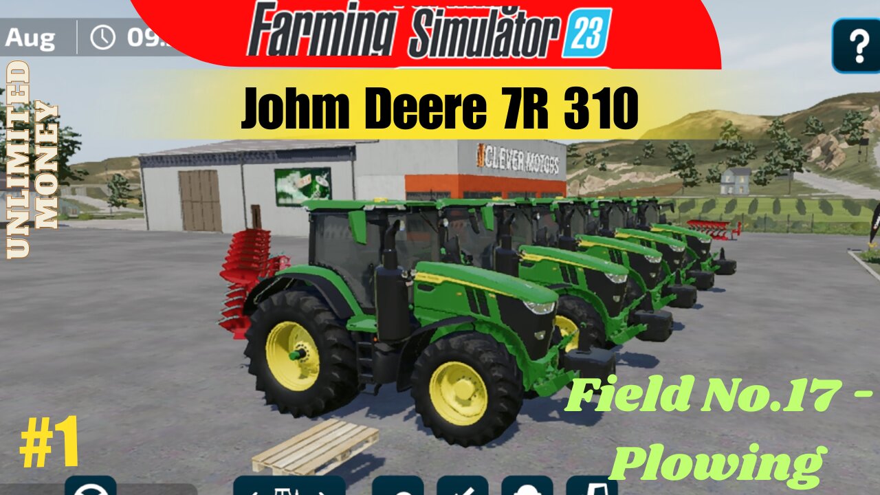 Plowing Field No17 With Johm Deere 7R 310 Tractor | Farming simulator 23 Unlimited Money Gameplay#1