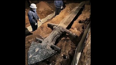 Archaeological giant sword discoveries.