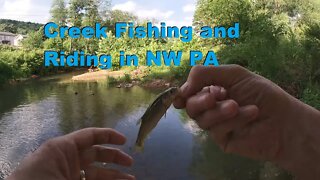 Motorcycle creek fishing adventure in Clearfield and Jefferson counties Pennsylvania